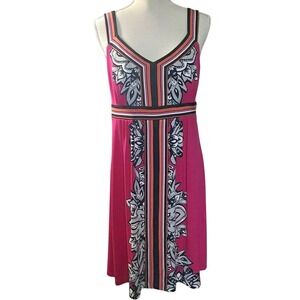 Apt. 9 Sleeveless Women Midi Large‎ Pink Floral Print Casual Sundress